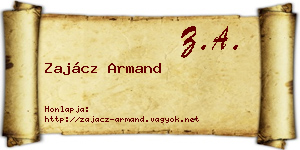 Zajácz Armand névjegykártya